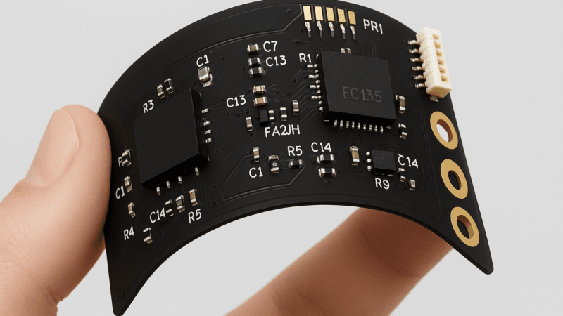 person holding flexible pcb