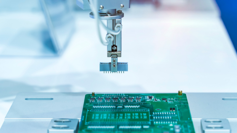 robot assembling a PCB
